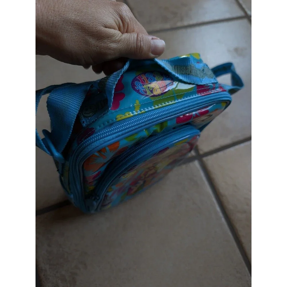 Vintage 90s Lisa Frank Insulated Lunch Box Surfer Girl Long Strap 2 Compartments